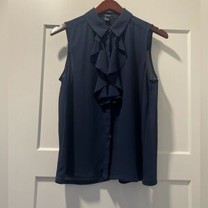 Forever 21 Blue Ruffled Sleeveless Top